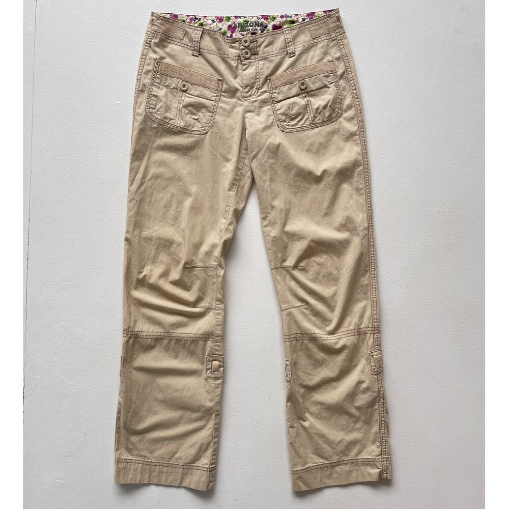 Vtg Y2K Tan Low Rise Utility Flared Pants / Sz 7 / ARIZONA / Dune 2000s Minimal